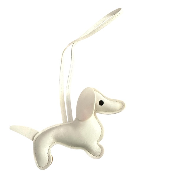 Accessories - White Dachshund Dog - Plush Pet Charm
